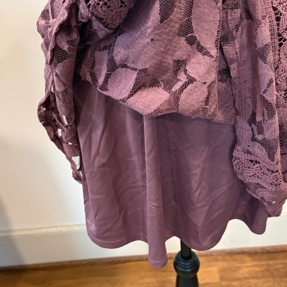 Alter'd State Dusty Plum Colored Lace Sleeveless Dress Size Small - Picture 5 of 14